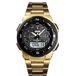 Relogio Masculino SKMEI Analogico Digital 39mm Correia Aço dourado