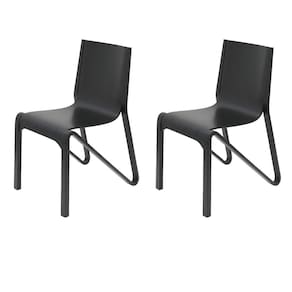 Kit 2 Cadeiras Empilhável Vermont Fratini 38 cm (larg) Estrutura em Madeira Preto Multilaminada