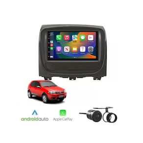 Kit Multimidia Palio Way 2014 / 2018 Mold Black Android 7 Pol 2/32GB Carplay - 701K FirstOption