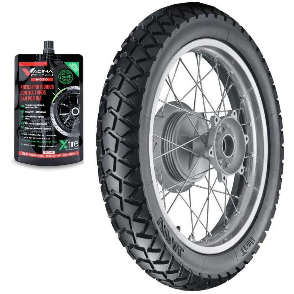 PNEU 120/80-18 TR300 TT 62S - 920706 + REPARO TAPA FURO XTIRE Xre 300 Xr 250 Tornado Lander 250