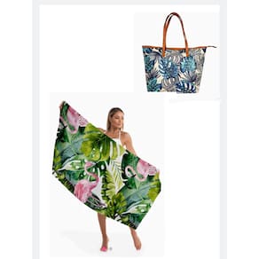 ki praia Bolsa tropical Azul +toalha