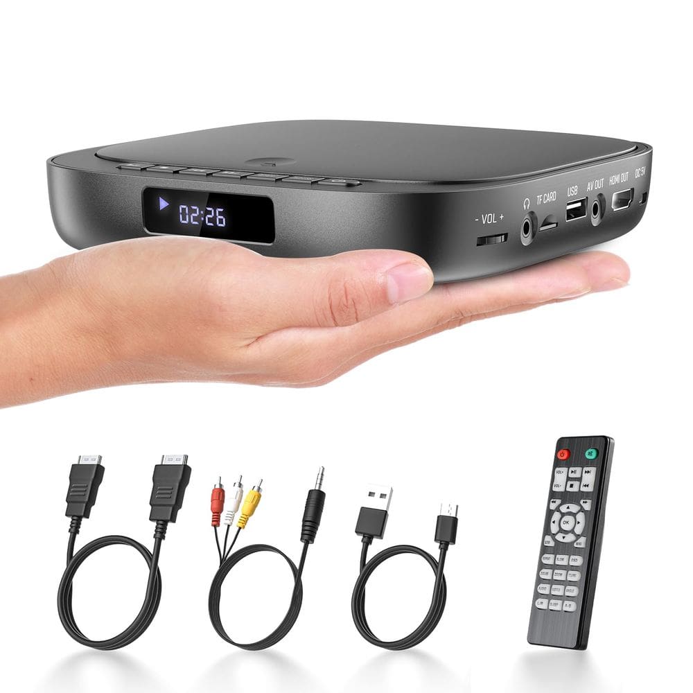 Leitor de DVD Desobry Mini HDMI para TV 1080P em todas as regiões
