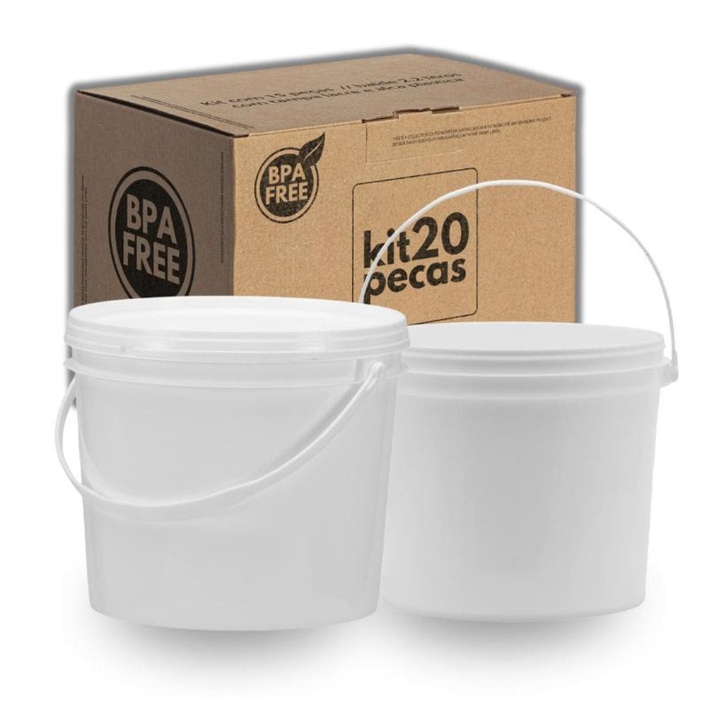 Balde Para Tinta Acrílica 1.8L Branco 20 Pçs