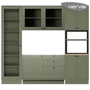 Cozinha Modulada Completa 4 Peças Herval Liz, Verde