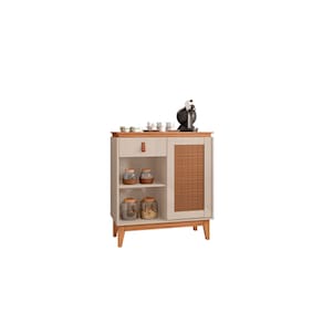 Aparador Café Rubi Off White/Noce - Casa D Móveis