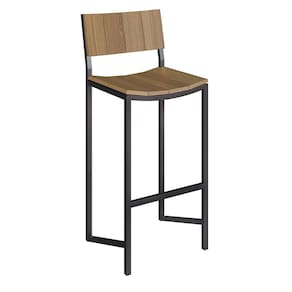 Banqueta Escama com Encosto - Olmo/Preto