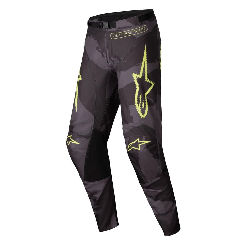 Calças Alpinestars Racer Hollow Dark Camo/Amarelo Fluo Tamanho 32