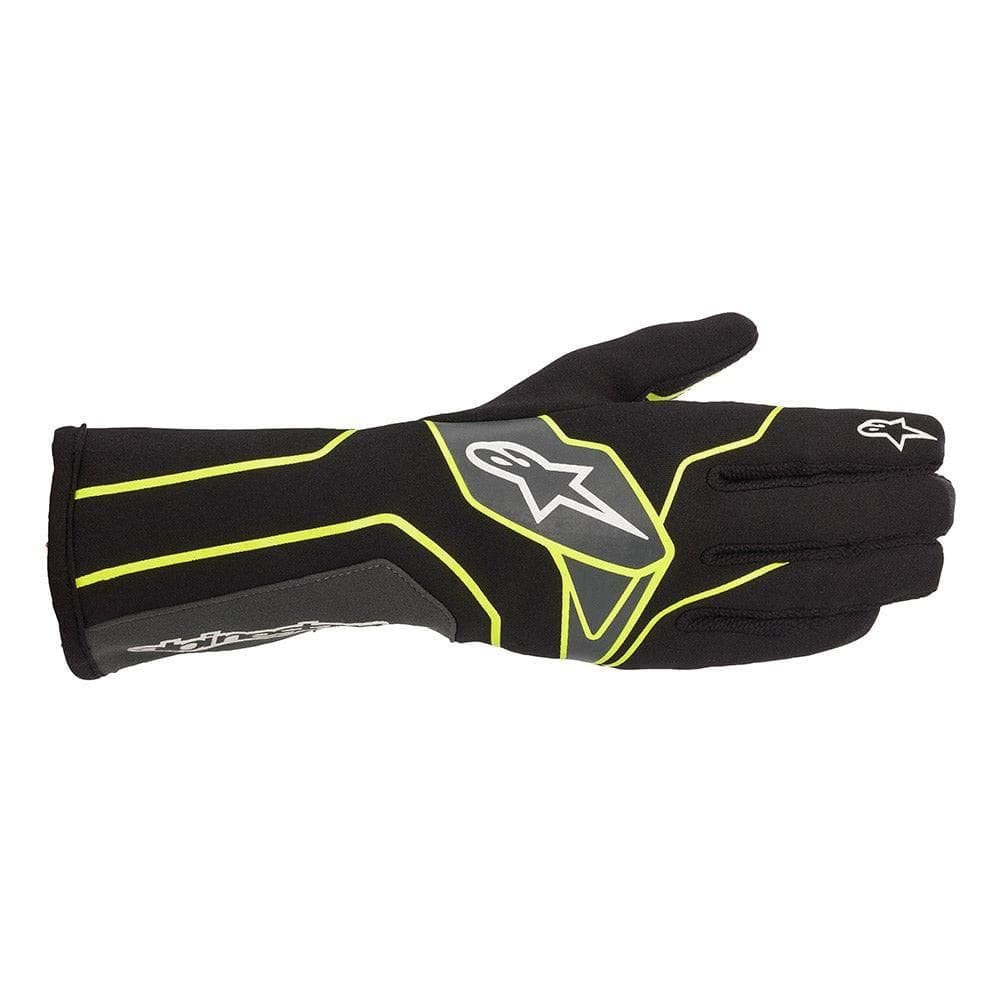 Luvas de karting Alpinestars Tech-1 K V2 tamanho médio preto/amarelo