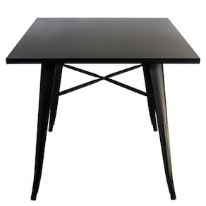 Mesa Bar Restaurante Quadrada Tolix Iron Preto 80x80