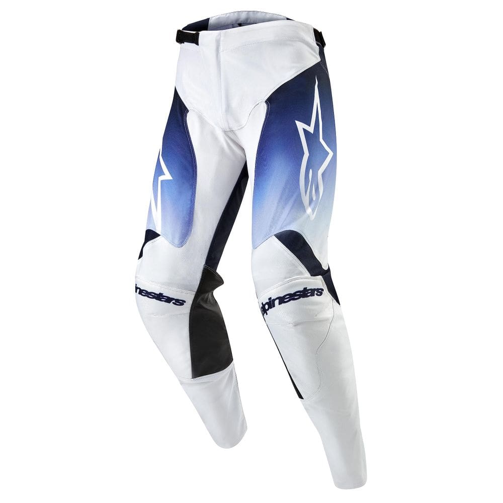Calças Alpinestars Racer Hoen branca/azul marinho escuro/azul claro tamanho 30