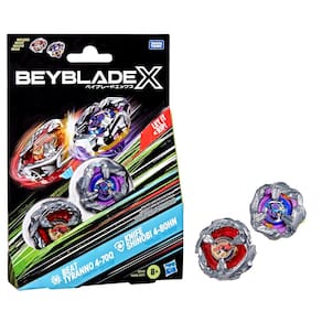 Brinquedo Beyblade X Beat Tyranno 4-70Q e faca Shinobi 4-80HN