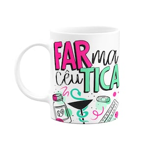 Caneca profissões - Farmacêutica - 325ml branca