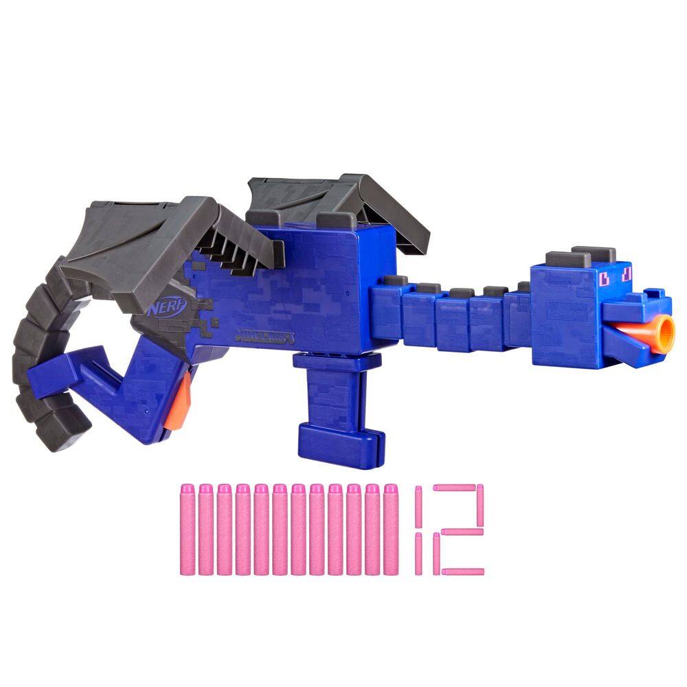 Blaster Nerf Minecraft Ender Dragon com 12 dardos para crianças maiores de 8 anos