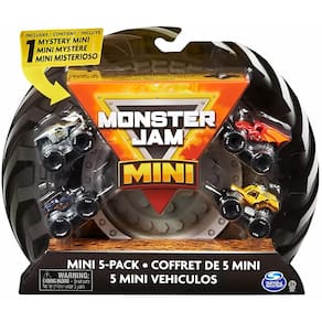 Caminhões colecionáveis Mini Monster Jam, pacote com 5 unidades, escala 1:87