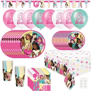 Conjunto de decorações de festa de aniversário da Barbie para 16 convidados
