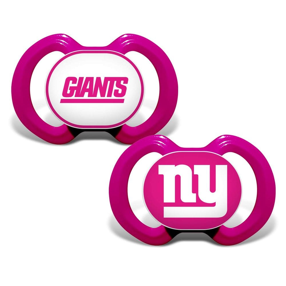 Pacote com 2 chupetas Baby Fanatic Girls Pink NFL New York Giants