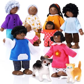 Conjunto de bonecas de madeira Skylety Mini People Figures, 10 unidades