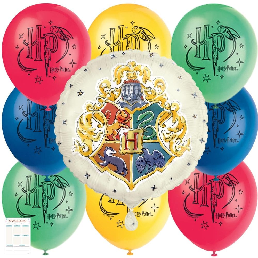 Pacote de balões exclusivo Harry Potter 8 de látex de 30 cm e 1 folha de 45 cm