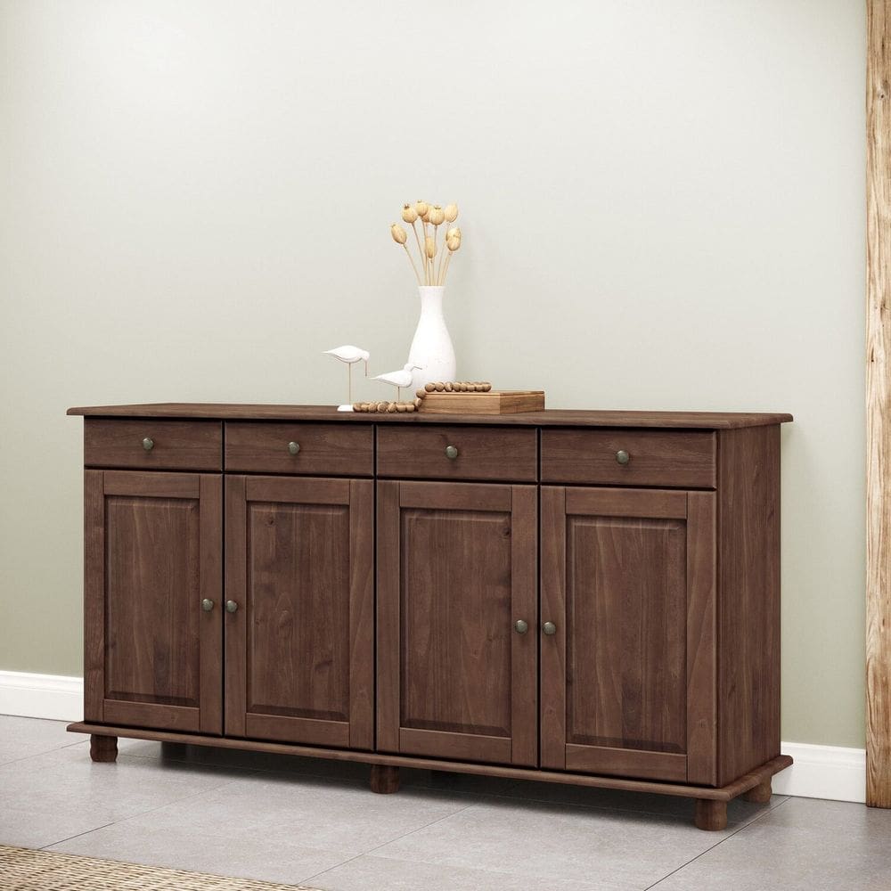 Buffet Aparador 4 Portas 4 Gavetas Rubi Café