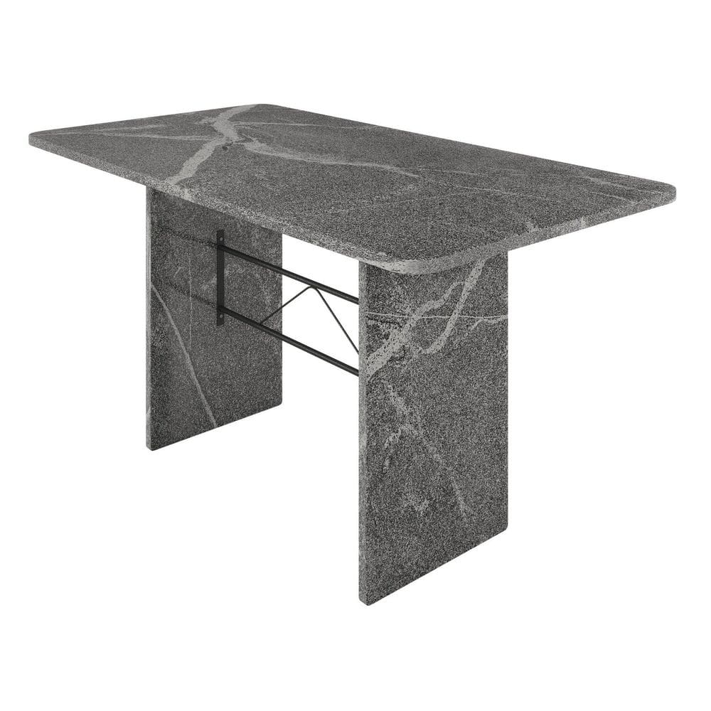 Mesa Retangular Tampo 140x75cm Base Granito Topázio Preto/Granito Topázio