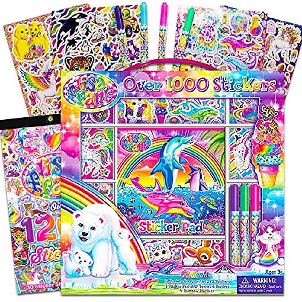 Conjunto de adesivos Lisa Frank Ultimate com mais de 1000 adesivos e marcadores
