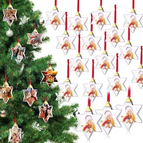 Bola de enfeite fotográfica Skylety Christmas Clear Plastic x36