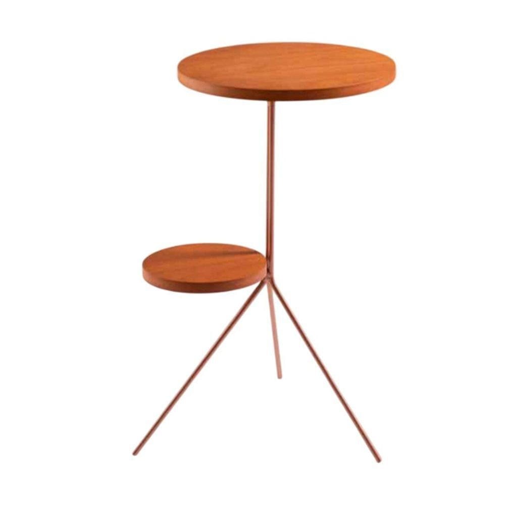 Mesa Lateral Duo Aço 64cm X 44cm X 37cm Rose