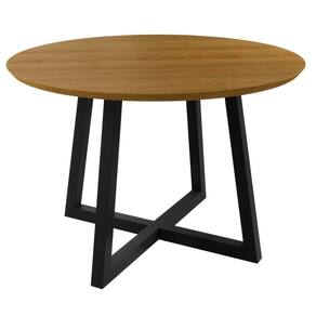 Mesa Redonda Mdf 120x120x80cm Colisei Preto/Marrom