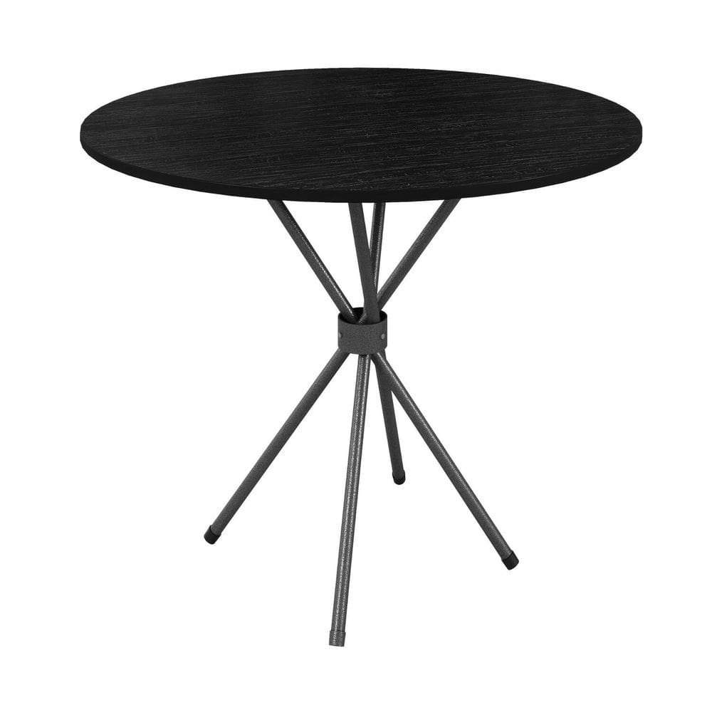 Mesa Redonda Tampo 70cm Base Kelly Tubo 7/8" Ardósia indiana /Prata