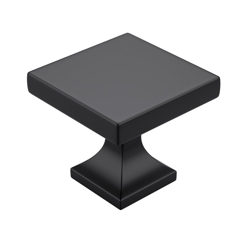 Botões de gabinete Goldenwarm Matte Square Black Zinc Alloy x20