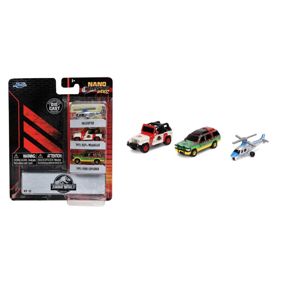 Brinquedo Jada Toys Nano Hollywood Rides Jurassic World 3 PK Red