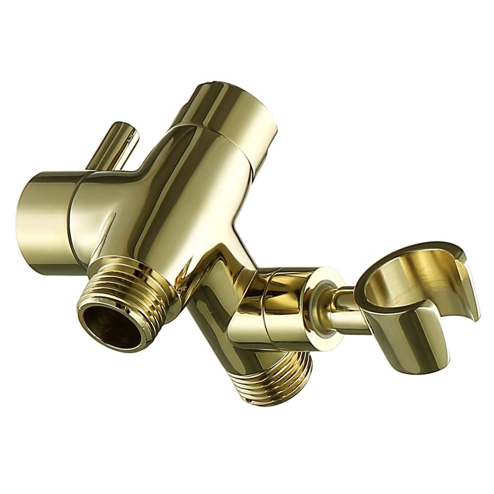 Desviador de braço de chuveiro G-Promise em metal sólido polido dourado