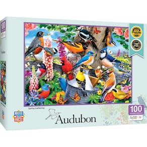 Obras-primas do quebra-cabeça Audubon Spring Gathering 100 peças