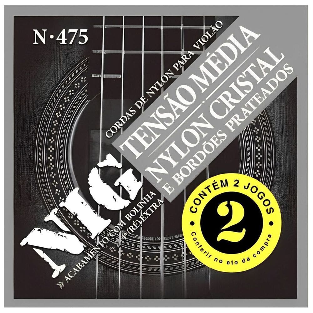 Encordoamento Violão Nylon Tensão Média Nig N475 .028” Kit 2 Jogos PR2N475L
