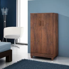 Armário Organizador Multiuso Sapateira Slim 2 Portas Café