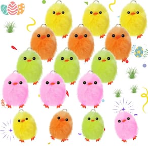 Brinquedo de pelúcia Skylety Easter Fur Chicks 12 peças de 6,35 cm para crianças