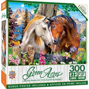 Obras-primas do quebra-cabeça Mountain Meadow Farm 300 peças