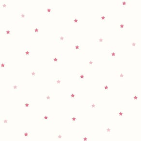 Papel De Parede Fofura Baby Estrelas Rosa Fundo Branco Ff4049
