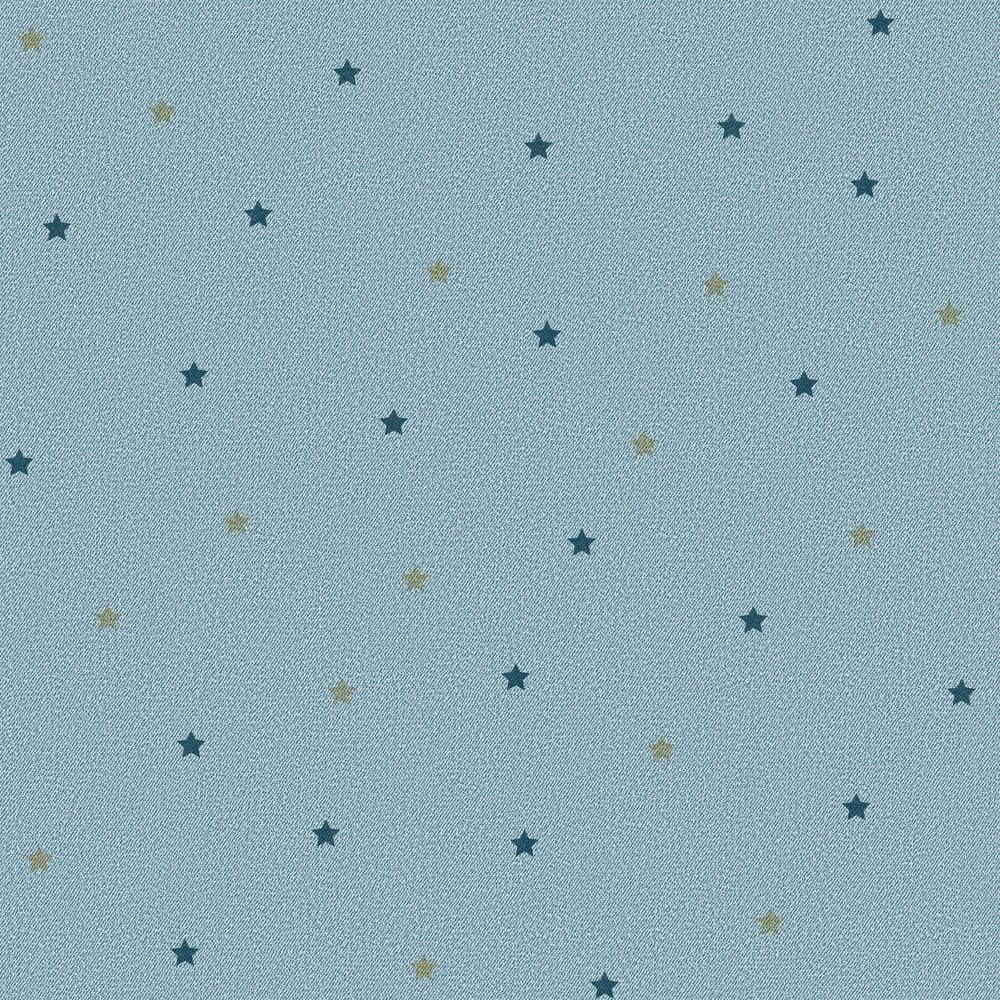 Papel De Parede Fofura Baby Estrelas Fundo Azul Ff4046