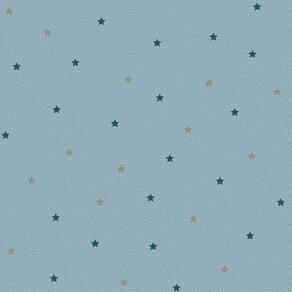 Papel De Parede Fofura Baby Estrelas Fundo Azul Ff4046