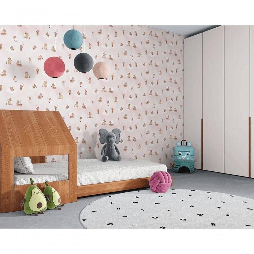 Papel De Parede Sonhos Ursinhos Rosa 4250