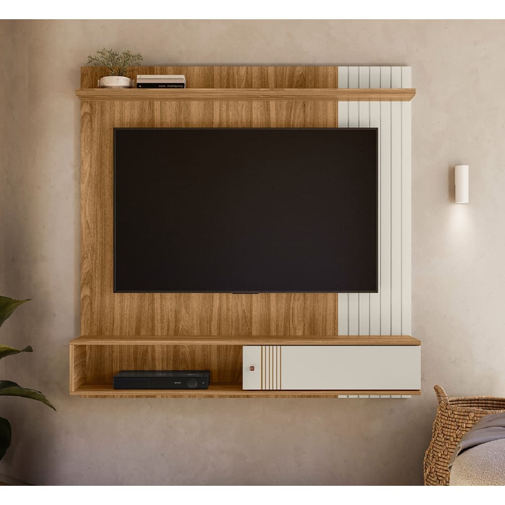 Painel Suspenso Milão Flex com Puxador minimalistas Nature/Off White - Peternella