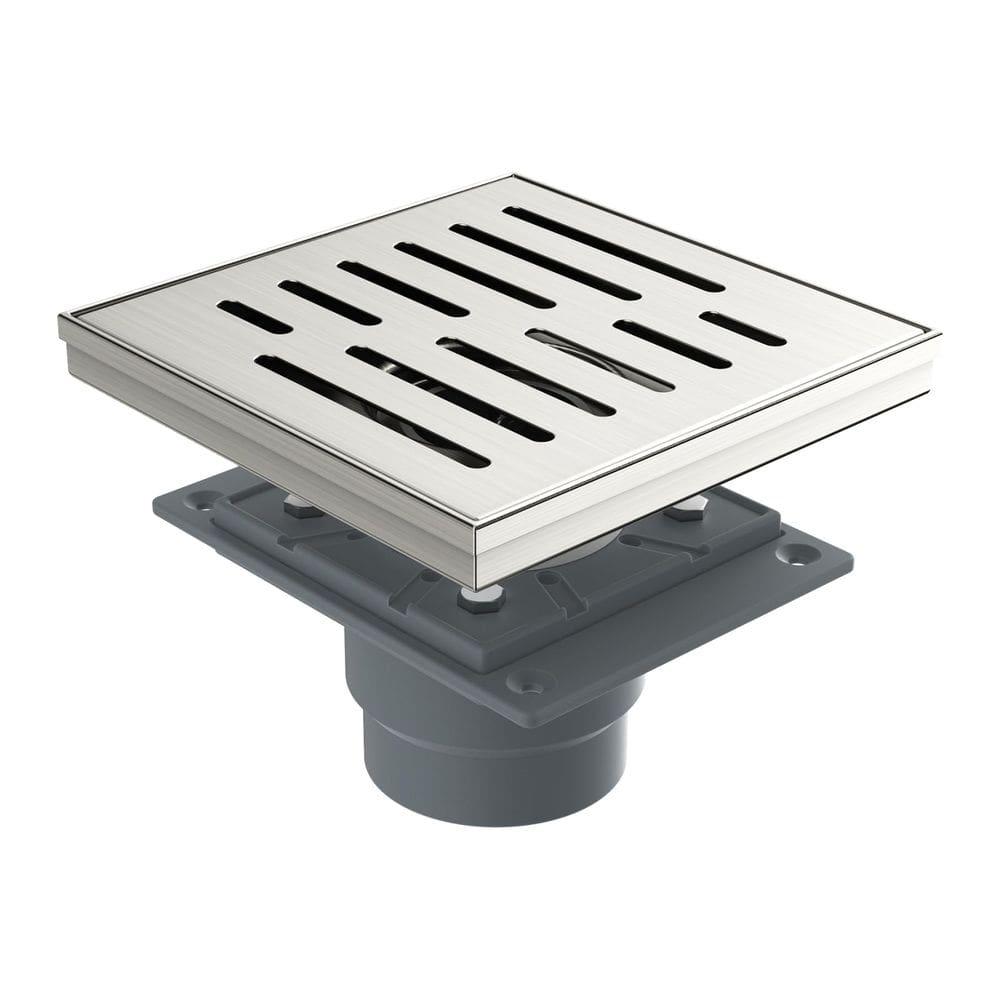 Ralo de chuveiro EMBATHER 304 em aço inoxidável 15x15cm escovado