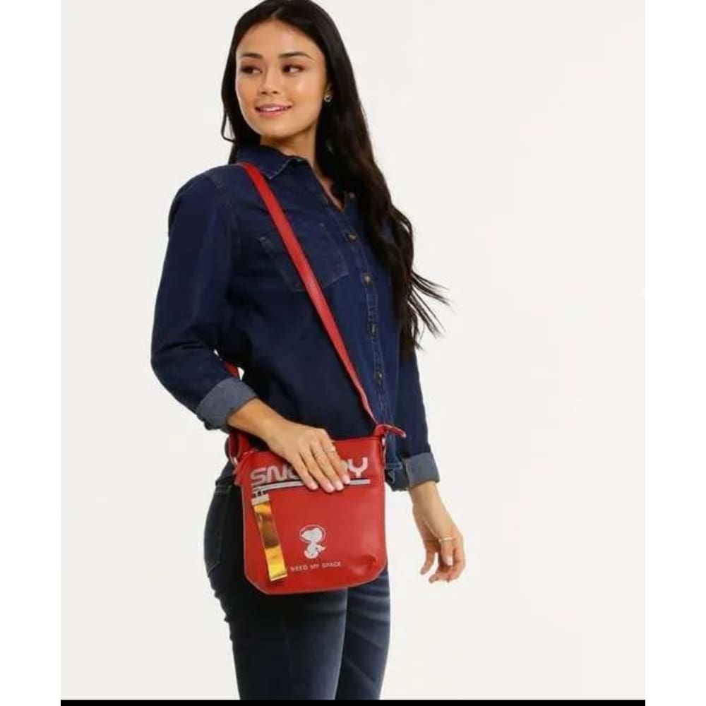 Bolsa tranversal snoopy space vermelho