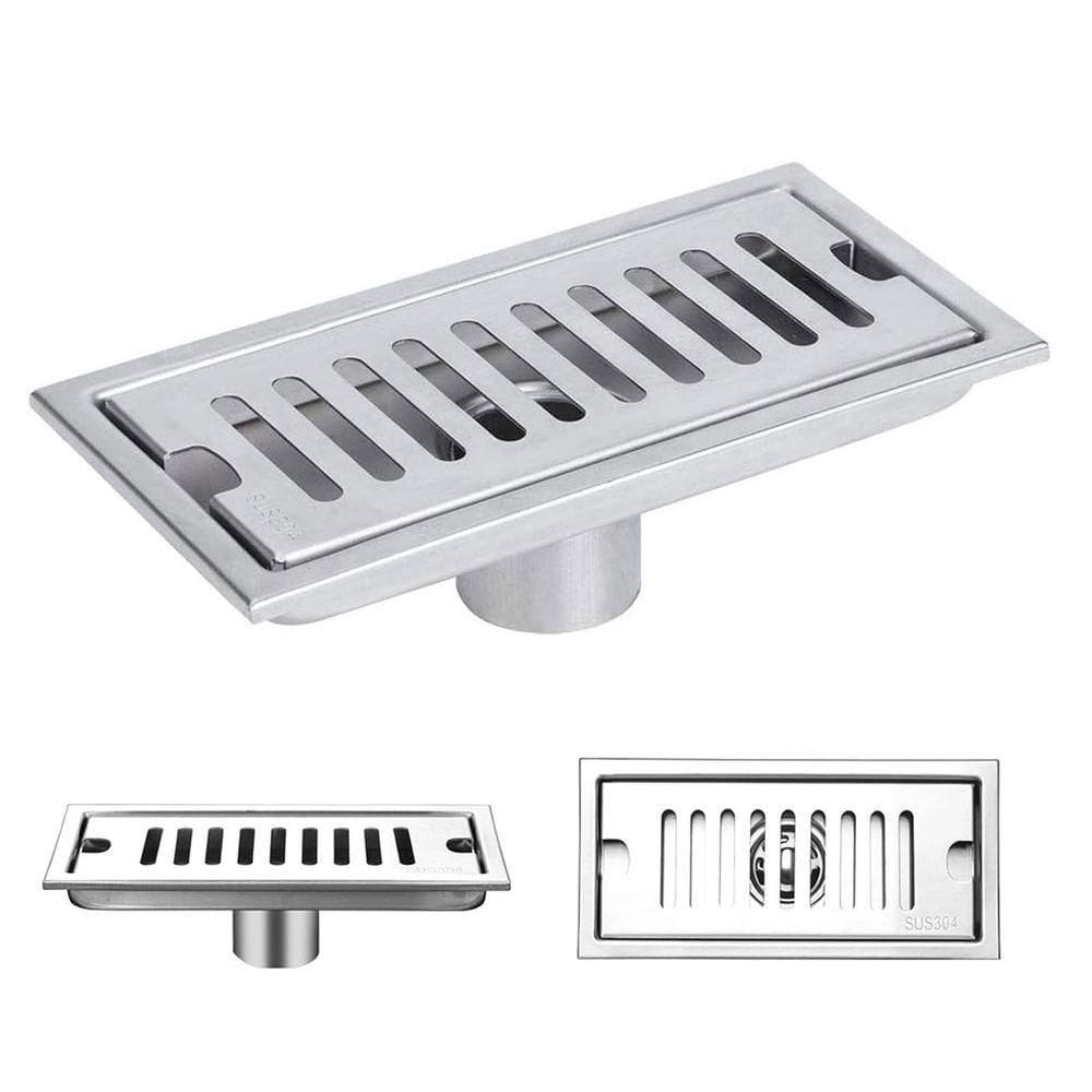 Ralo Linear Aço Inox 30cm Banheiro Lavabo Area Externa Anti Odor Anti Inseto Higienico Piscina Quintal Resistente Seguro