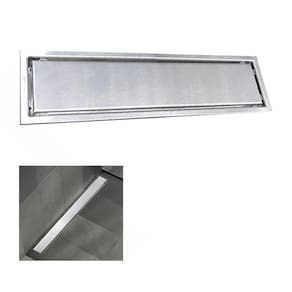 Ralo Linear Oculto 50cm Inox Banheiro Lavabo Anti Odor Anti Inseto Higienico Seguro Resistente Invisivel