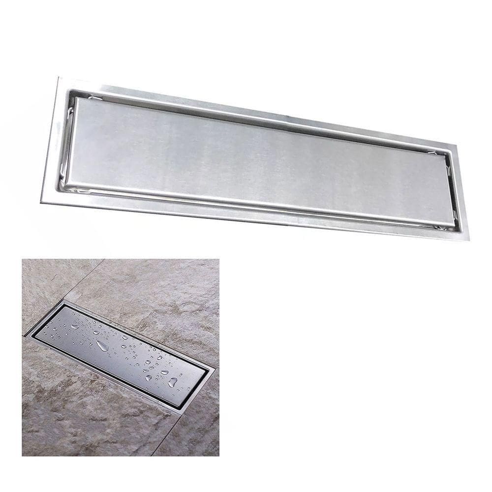 Ralo Linear Oculto 20cm Inox Banheiro Lavabo Invisivel Anti Odor Anti Inseto Seguro Resistente Higienico