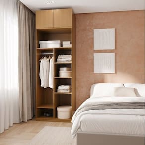 Guarda-roupa Modulado 2 Peças 2 Portas Jade Cabecasa Madeiramadeira Avelã