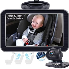 Câmera de carro de bebê DoHonest V9 de 7 polegadas HD 1080P voltada para trás