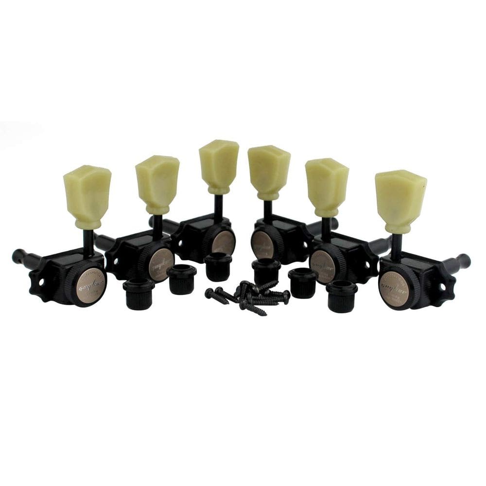 Locking Guitar Machine Heads Guyker 1:15 Ratio Black 6 unidades